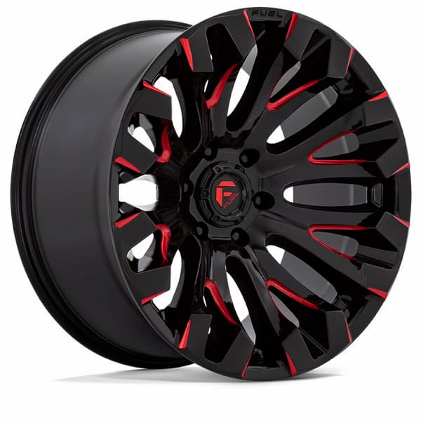 20x10 Gloss Black Milled Red Accents Wheel Fuel Offroad Quake ...