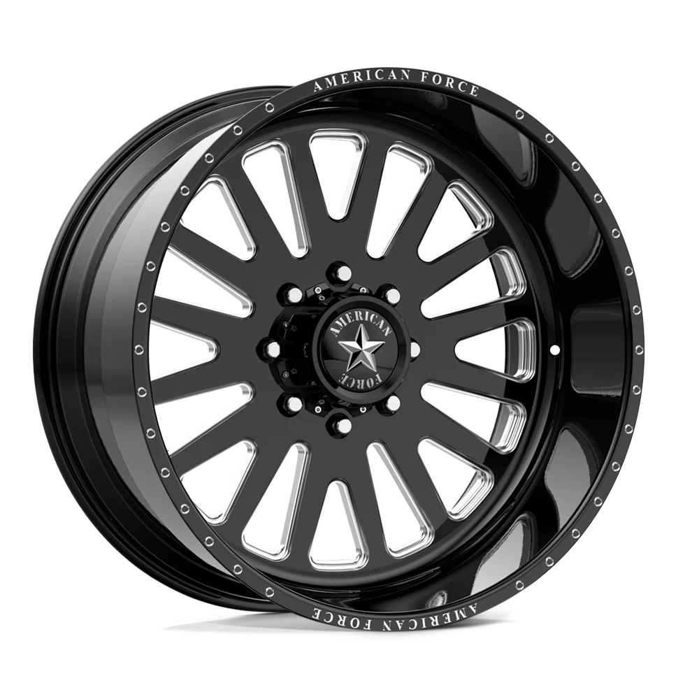 ☆nff☆ black ball aroundwhite nff1 American Force F20 Atom SS 22x12 -40mm Black Machined