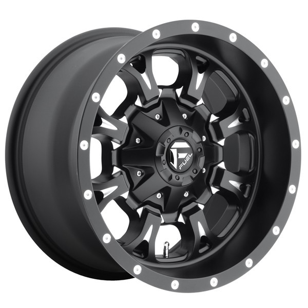 Fuel Offroad Wheels Krank D517 Matte Black Milled 17x9 1mm Offset 5x127 (5x5),5x139.7 (5x5.5) 2007-2026 Jeep Wrangler / Gladiator