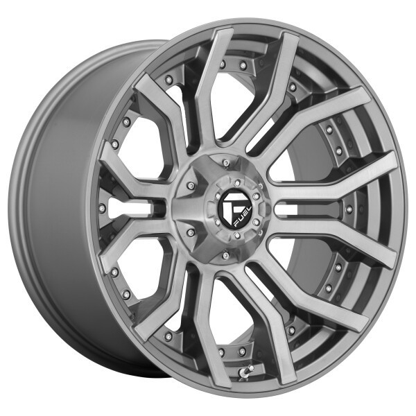 Fuel Offroad Wheels Rage D713 Platinum Brushed Gun Metal Tinted Clear 20x10 -18mm Offset 5x127 (5x5),5x139.7 (5x5.5)