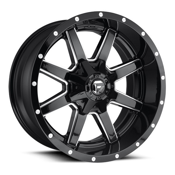 Fuel Offroad Wheels Maverick D610 Gloss Black Milled 22x9.5 20mm Offset 6x135,6x139.7 (6x5.5)
