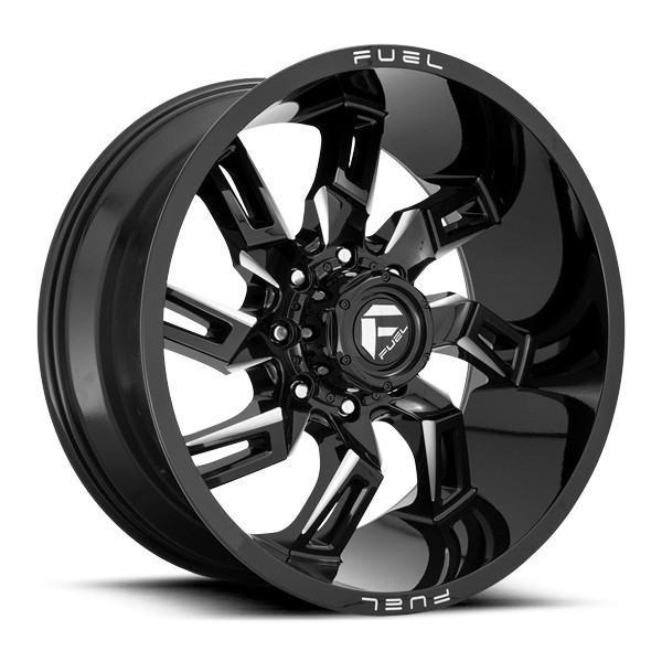 20x9 Gloss Black Milled Wheel Fuel Offroad Lockdown Silverado 1500 Ram ...