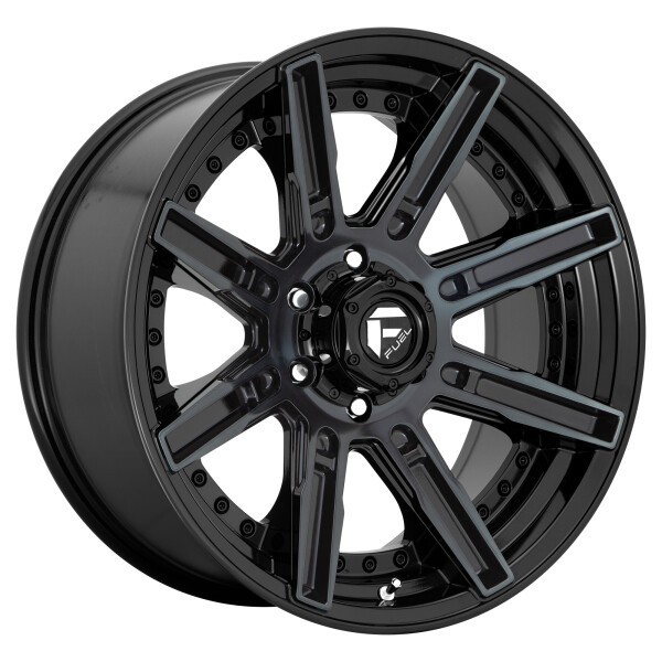 Fuel Offroad Wheels Rogue D708 Gloss Machined Double Dark Tint 20x10 -18mm Offset 8x180