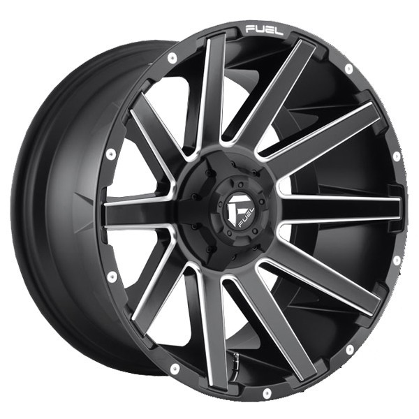Fuel Offroad Wheels Contra D616 Matte Black Milled 22x12 -44mm Offset 5x114.3 (5x4.5),5x127 (5x5)
