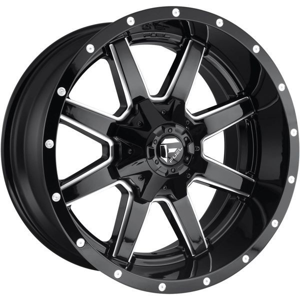 Fuel Offroad Wheels Maverick D610 Gloss Black w/ Milled Spokes 22x12 -45mm Offset 6x135,6x139.7 (6x5.5)