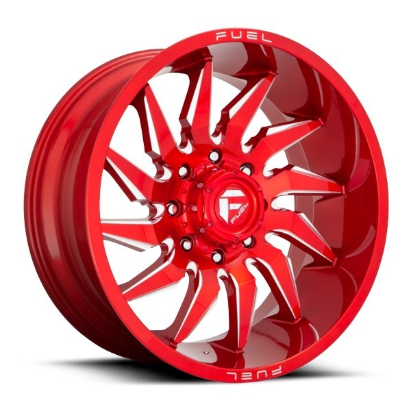 Fuel Offroad Wheels Saber D745 Candy Red Milled 22x10 -18mm Offset 6x135