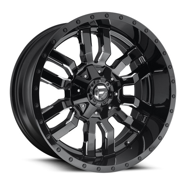Fuel Offroad Wheels Sledge D595 Gloss Black Milled 20x9 19mm Offset 6x135,6x139.7 (6x5.5)