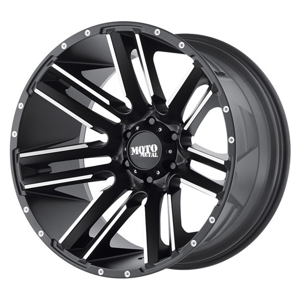 Moto Metal Wheels Razor MO978 Satin Black Machined 20x10 -24mm Offset 8x180