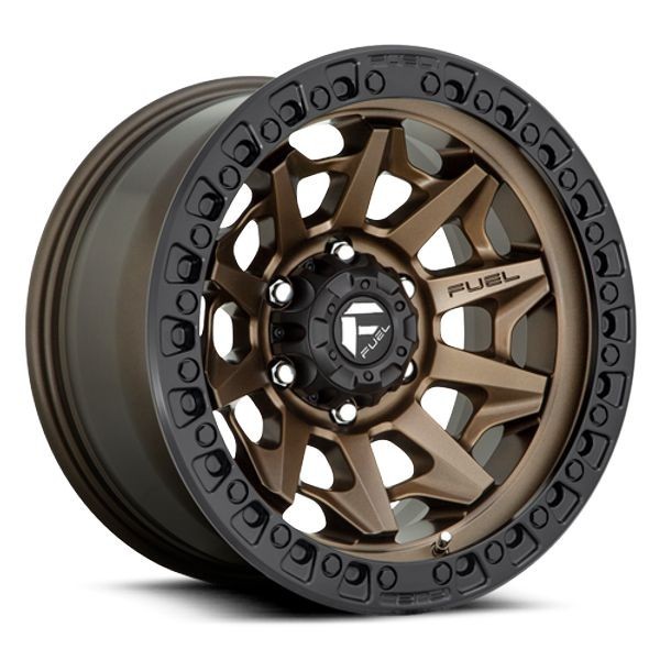Fuel Offroad Wheels Covert D696 Matte Bronze w/ Black Ring 20x9 1mm Offset 6x139.7 (6x5.5)
