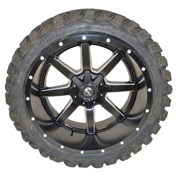 Fuel D538 Maverick Matte Black Milled Gladiator Xcomp M/T