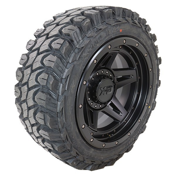 20x12 XD138 BRUTE Satin Black Wheels Gladiator Xcomp MT 33x12.50R20