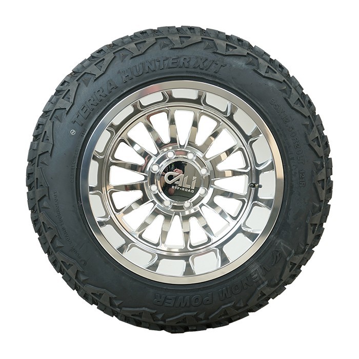 20x12 Cali Off Road Summit 9110 Polished Wheels Venom Power X/T 33x12.50R20
