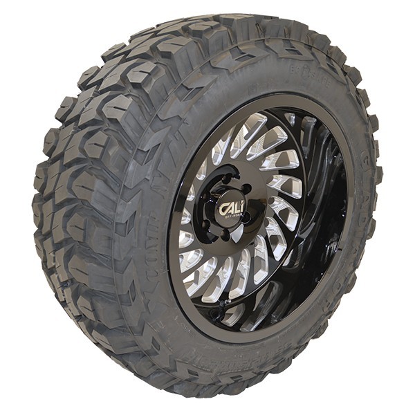 20x12 Cali Off Road 9108 Gloss Black / Milled Wheels Gladiator MT 33x12.50R20