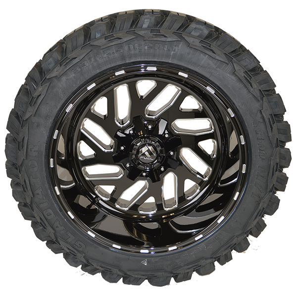Fuel D581 Triton Gloss Black Milled Gladiator Xcomp M/T