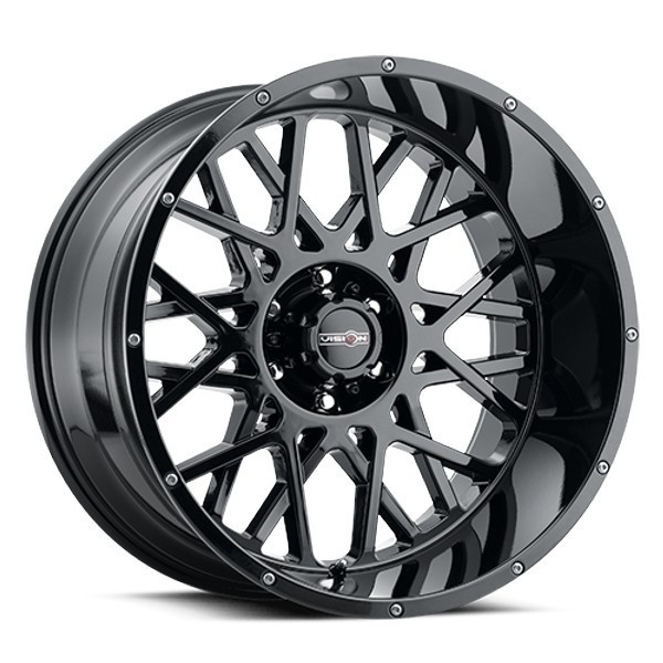 Vision Wheels Rocker 412 Gloss Black 24x12 -51mm Offset 5x127 (5x5)