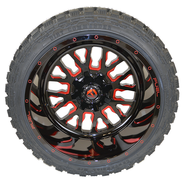 Fuel D612 Stroke Gloss Black Red Accents Dirt Commander M/T