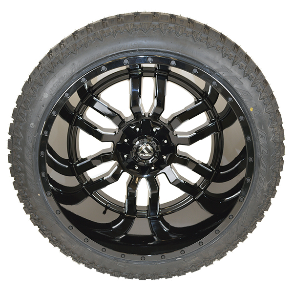 Fuel D595 Sledge Gloss Black Milled Atturo Trail Blade X/T