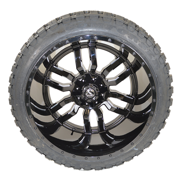 Fuel D595 Sledge Gloss Black milled Comforser M/T