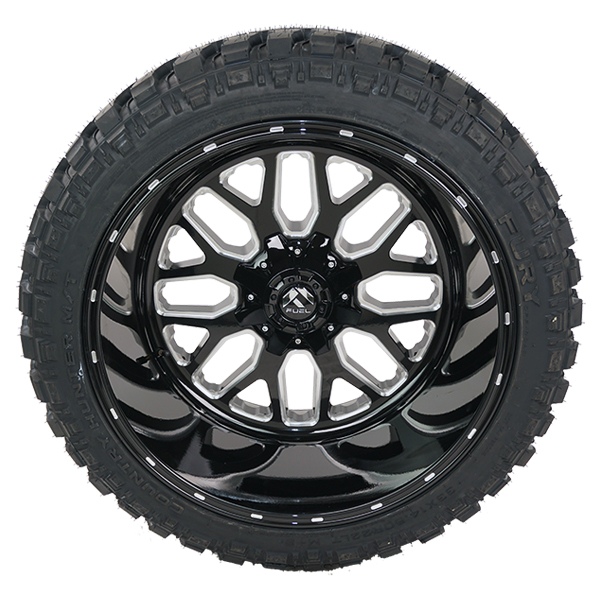 Fuel D588 Titan Gloss Black Milled Fury Country Hunter M/T