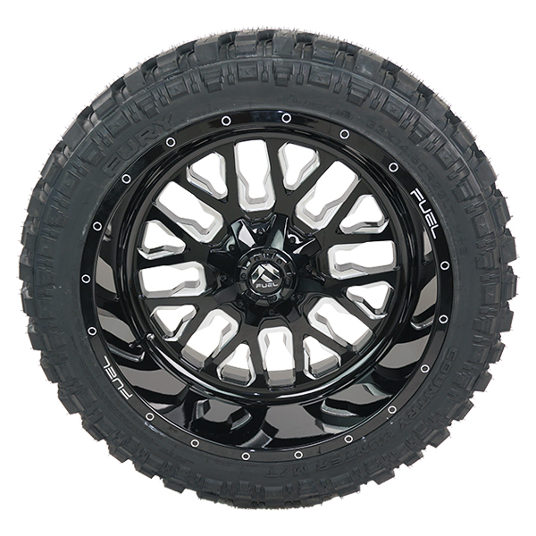 Fuel D611 Stroke Gloss Black Milled Fury Country Hunter M/T