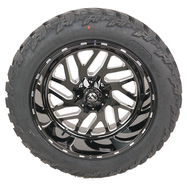 Fuel D581 Triton Gloss Black Milled AMP Terrain Attack M/T