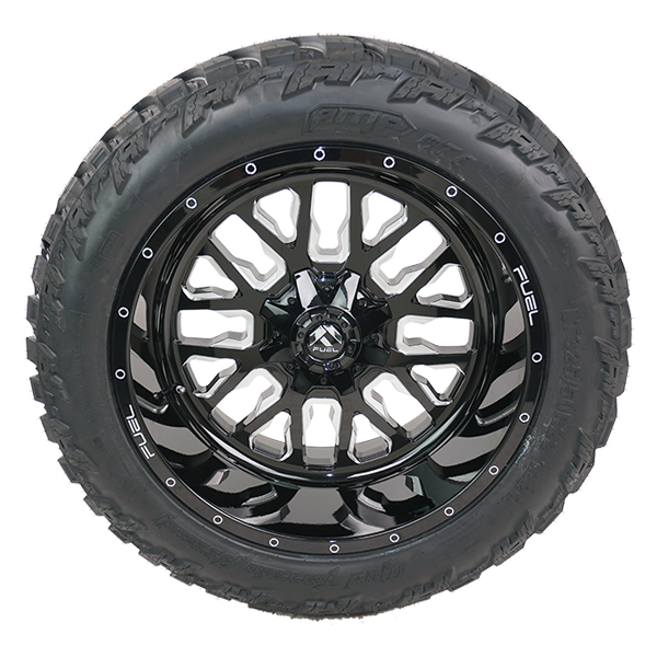 Fuel D611 Stroke Gloss Black Milled AMP Terrain Attack M/T