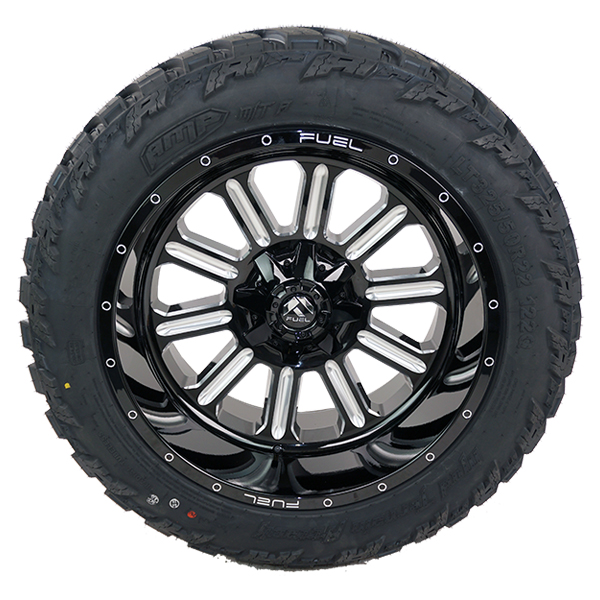 Fuel D620 Hardline Gloss Black Milled AMP Terrain Attack M/T