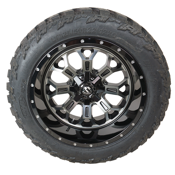 Fuel D561 Crush Gloss Black Double Dark Tint AMP Terrain Attack M/T