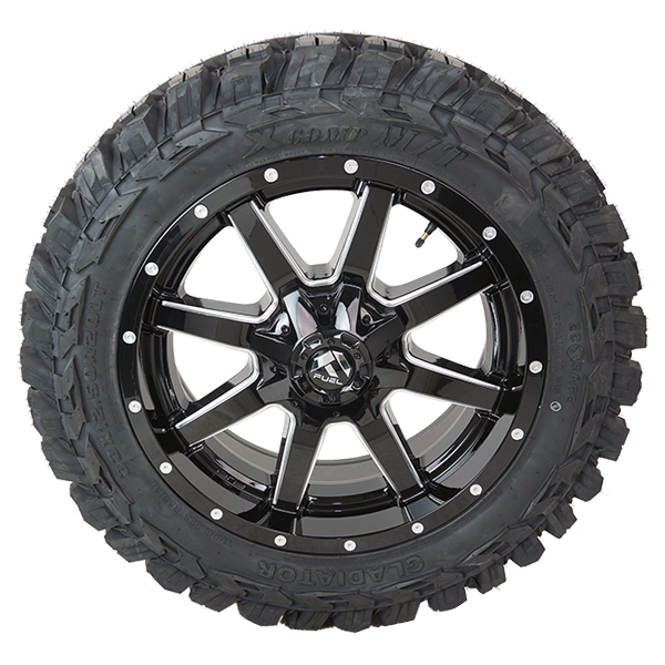 Fuel D610 Maverick Gloss Black Milled Gladiator Xcomp M/T