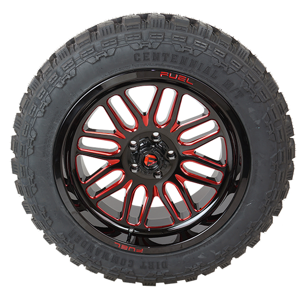 Fuel D663 Ignite Gloss Black Candy Red Dirt Commander M/T