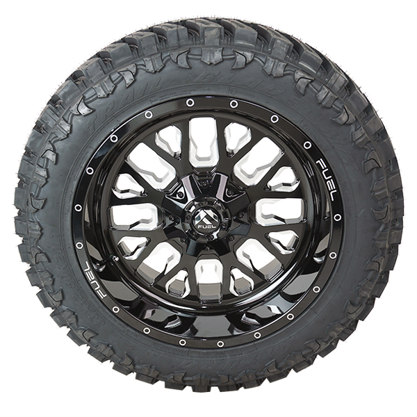 Fuel D611 Stroke Gloss Black Milled Atturo Trail Blade M/T