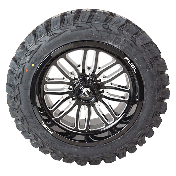 Fuel D662 Ignite Gloss Black milled Gladiator Xcomp M/T