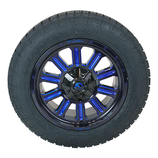 Fuel D646 Hardline Gloss Black Milled Blue Nitto Terra Grappler G2