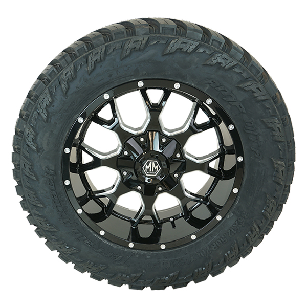 Mayhem 8015 Warrior Gloss Black Milled AMP Terrain Attack M/T