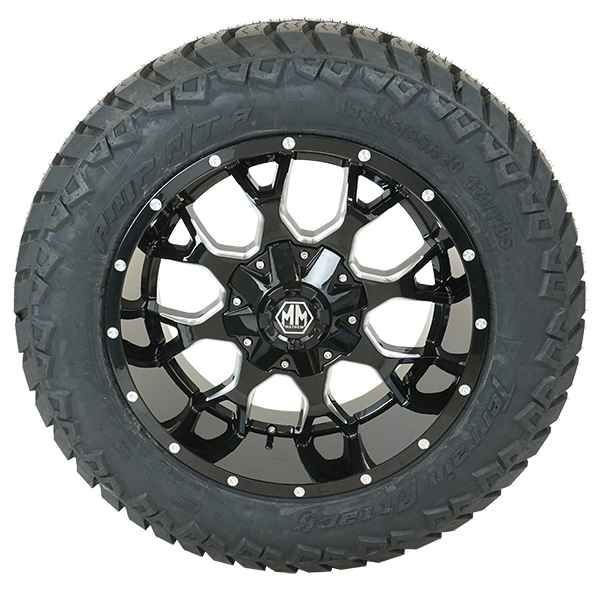 Mayhem 8015 Warrior Gloss Black Milled AMP Terrain Attack A/T