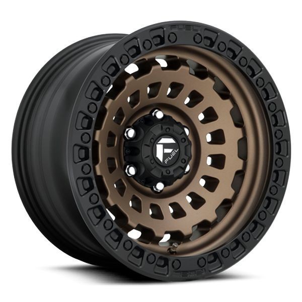 Fuel Offroad Wheels Zephyr D634 Matte Bronze with Black Lip 17x8.5 25mm Offset 5x108