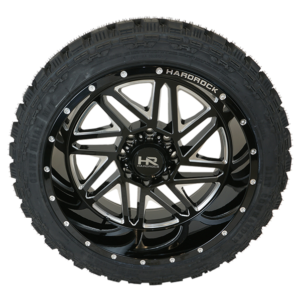Hardrock Offroad H501 Bones Xposed Gloss Black Milled Dirt Commander M/T