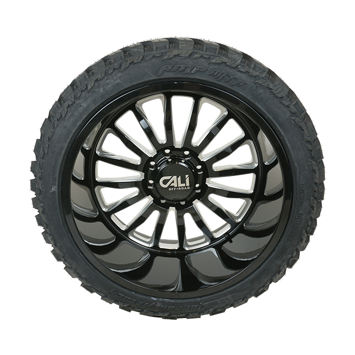 Cali Offroad Summit 9110 Gloss Black Milled AMP Terrain Attack M/T