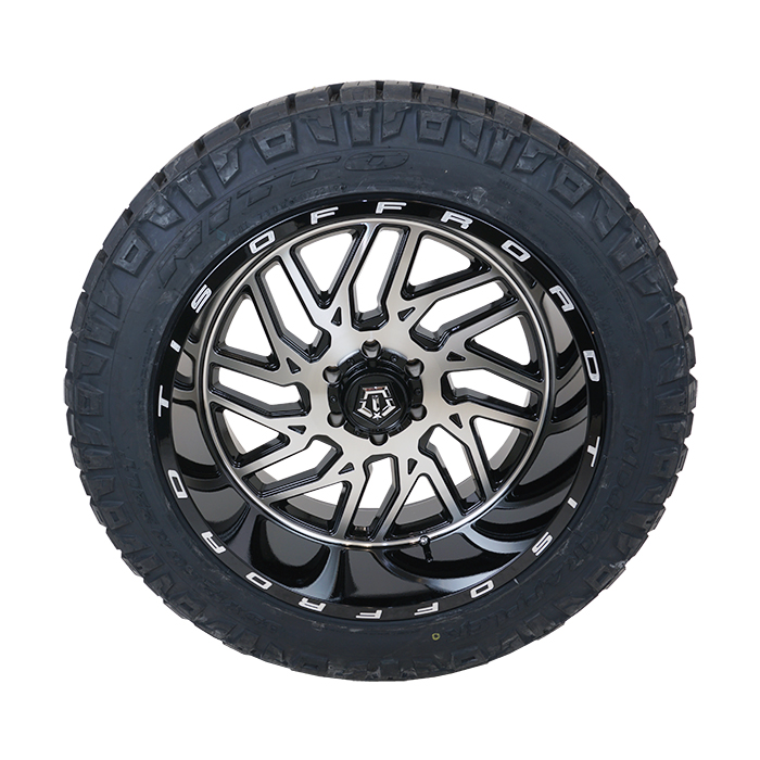 22x12 TIS 544MB Black/Machined 37x12.50R22 Nitto Tires Ridge Grappler Wheel and Tire Package