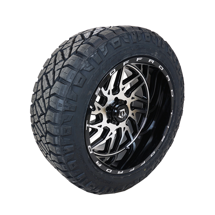 22x12 TIS 544MB Black/Machined 33x12.50R22 Nitto Tires Ridge Grappler Wheel and Tire Package