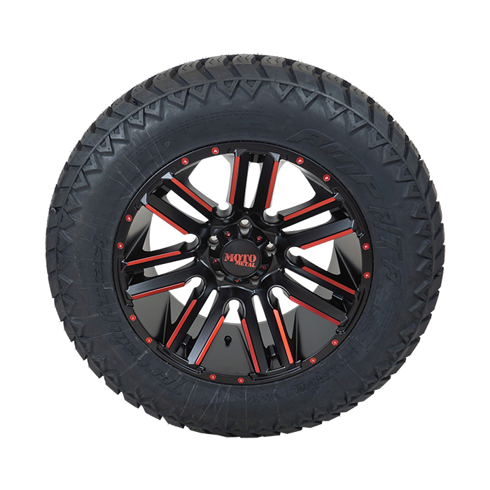 Moto Metal MO978 Razor Satin Black Machined Red Tint AMP Terrain Attack A/T