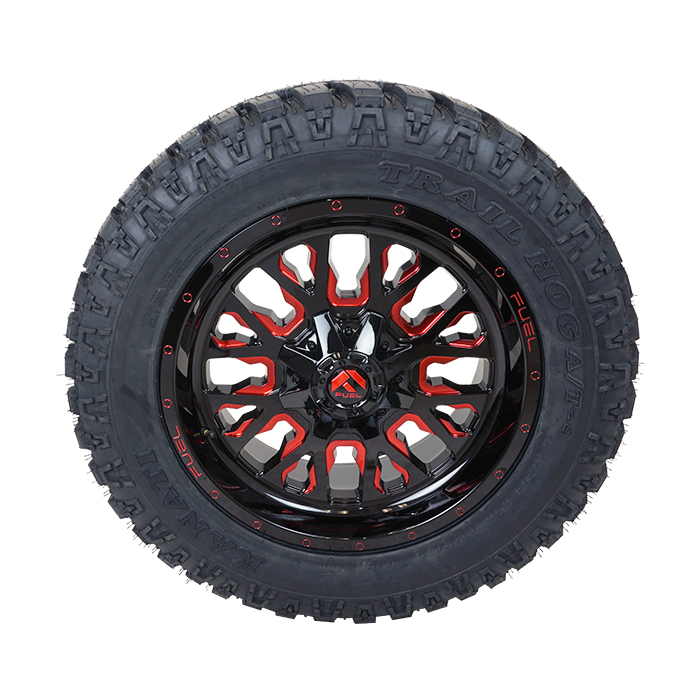 Fuel D612 Stroke Gloss Black Red Accents Kanati Trail Hog A/T