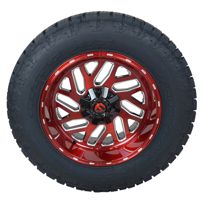 Fuel D691 Triton Brushed Candy Red Milled Nitto Terra Grappler G2