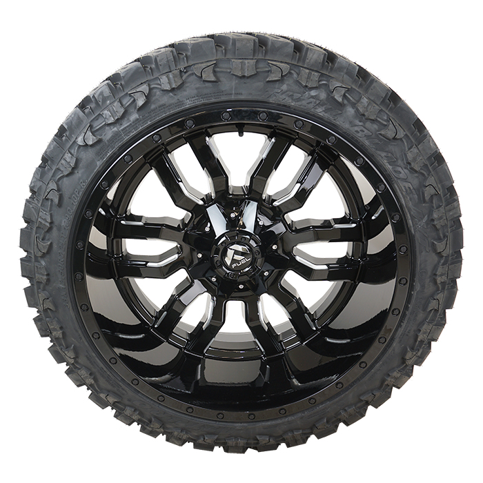 Fuel D595 Sledge Gloss Black Milled Atturo Trail Blade M/T