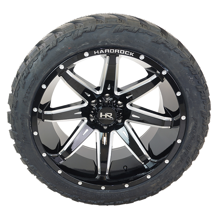 Hardrock Offroad H502 PainKiller Xposed Gloss Black Milled AMP Terrain Attack M/T