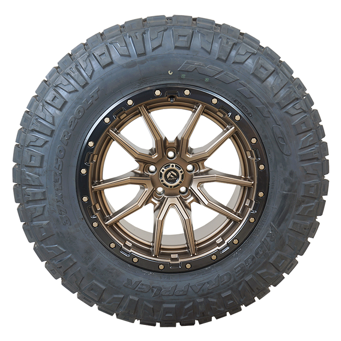 20x10 Fuel Offroad D681 Bronze 37x13.50R20 Nitto Tires Ridge Grappler Wheel and Tire Package