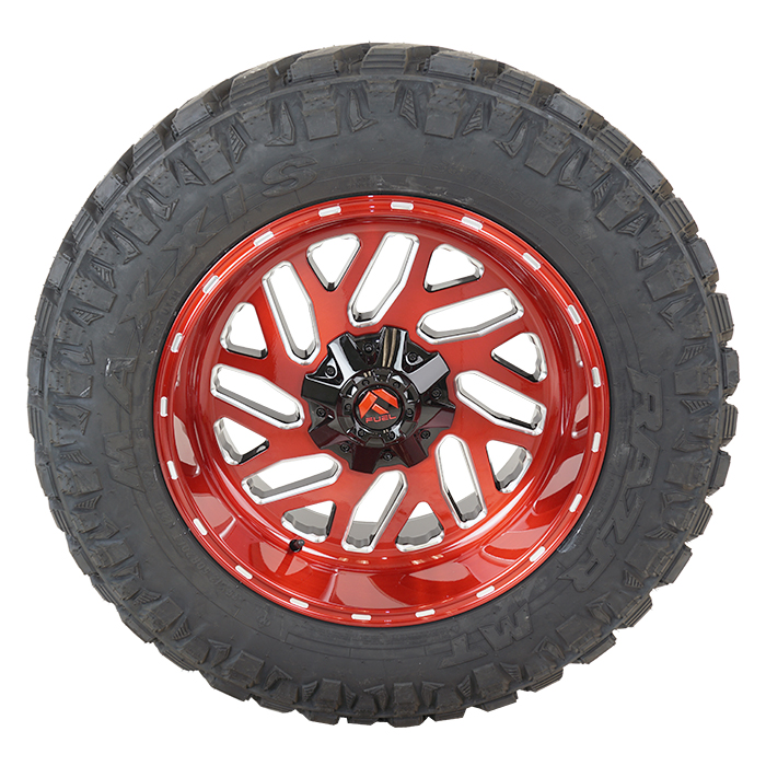 Fuel D691 Triton Brushed Candy Red Milled Maxxis Razr M/T