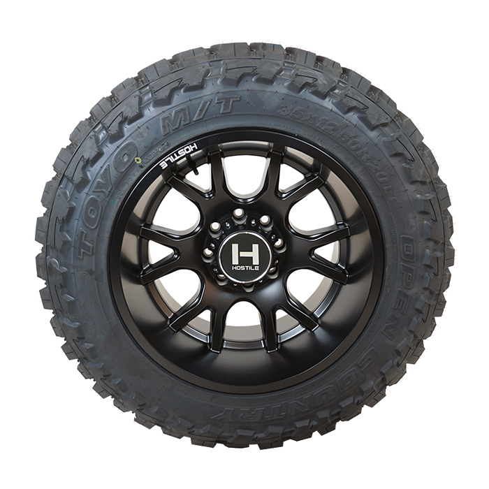Hostile H113 Rage Satin Black Toyo Open Country M/T