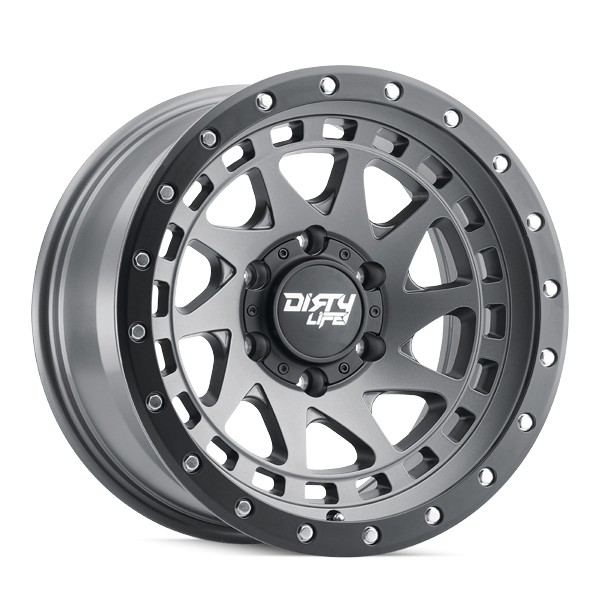 DirtyLife Wheels Enigma Pro 9311 Satin Graphite with Black Lip 17x9 -12mm Offset 5x127 (5x5)