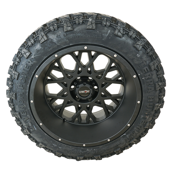 Vision 412 Rocker Satin Black Venom Power Terra Hunter M/T